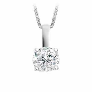 Floating Diamond Pendant in 9K White Gold (0.25ct. tw)